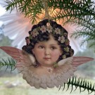 Glansbilder med glitteroppheng - engleansikter, 6 pk thumbnail