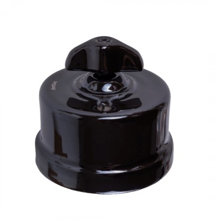 Lysbryter i svart porselen, utenpåliggende nr 11