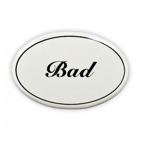 Emaljeskilt ovalt - Bad 6 x 4 cm