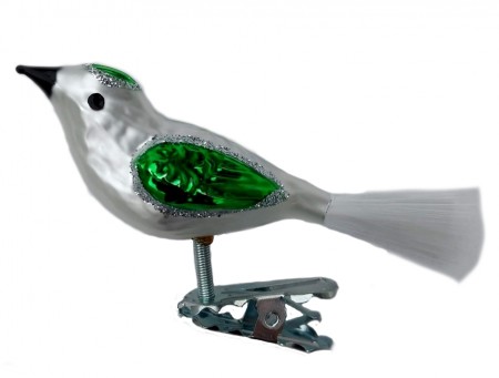 Glassfugl med grønne vinger