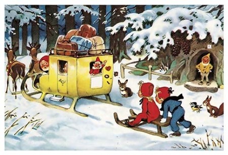 Adventskalenderkort - Juleposten er underveis