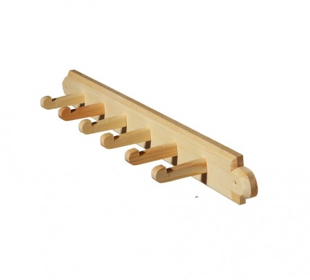 Knaggrekke håndlaget, 6 knagger 730 mm