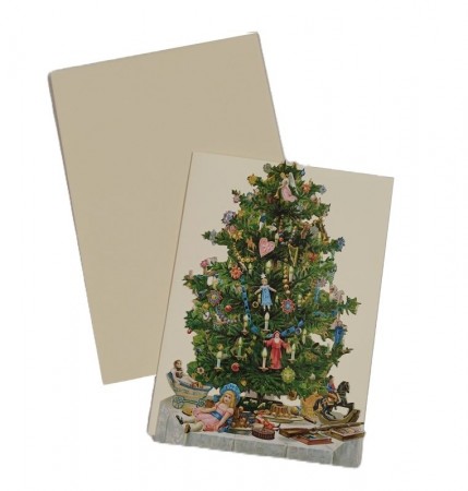 Julekort med glansbilde - juletre