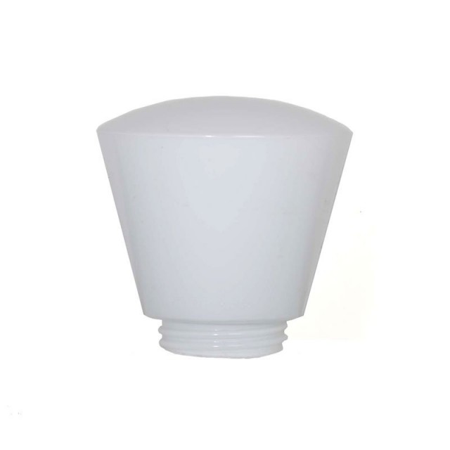 Klassisk pæreformet lampekuppel opalhvit til gamle ute- og innelamper. Typisk funkisuttrykk